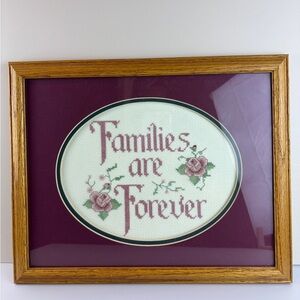 💥 Vintage Needle Point picture families are forever framed
